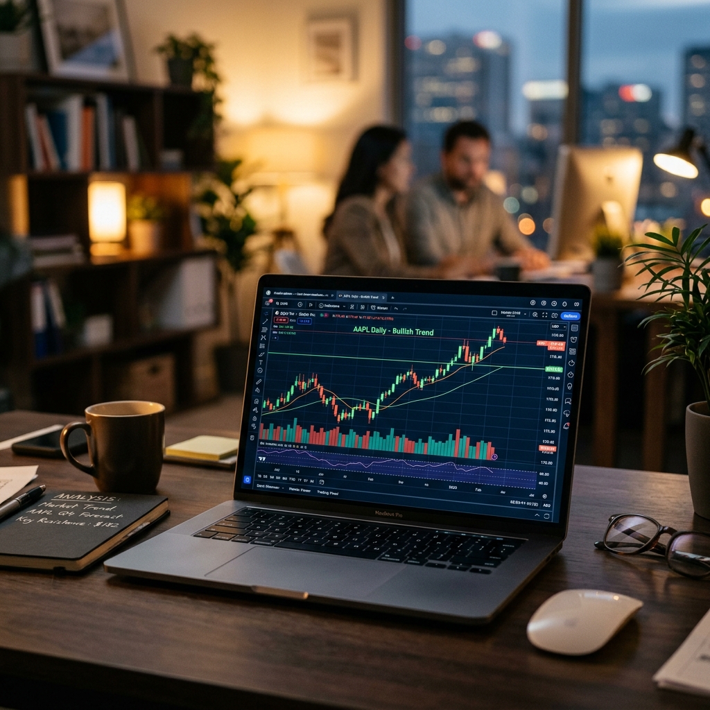 Stock Market charts green